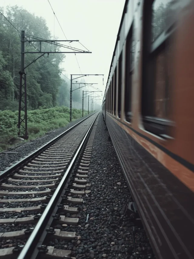 Railway tracks or train in motion, symbolizing journey_career